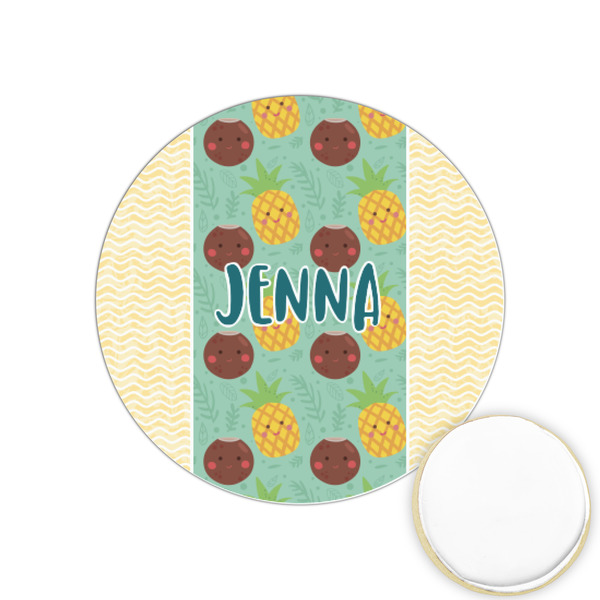 Custom Pineapples and Coconuts Printed Cookie Topper - 1.25" (Personalized)