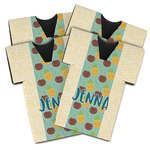 Pineapples and Coconuts Jersey Bottle Cooler - Set of 4 (Personalized)