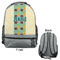 Pineapples and Coconuts Large Backpack - Gray - Front & Back View