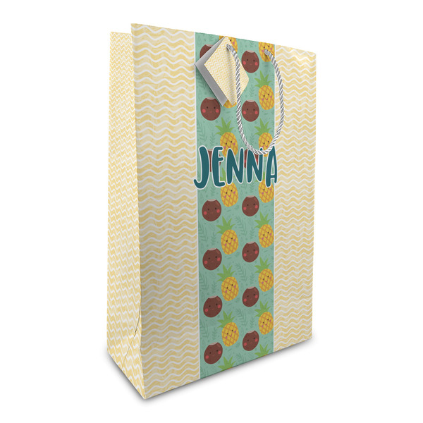 Custom Pineapples and Coconuts Large Gift Bag (Personalized)