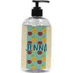 Pineapples and Coconuts Plastic Soap / Lotion Dispenser (16 oz - Large - Black) (Personalized)