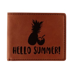 Pineapples and Coconuts Leatherette Bifold Wallet - Double Sided (Personalized)