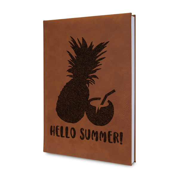 Custom Pineapples and Coconuts Leather Sketchbook - Small - Double Sided (Personalized)