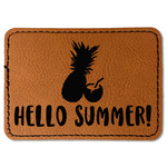 Pineapples and Coconuts Faux Leather Iron On Patch - Rectangle (Personalized)