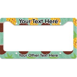 Pineapples and Coconuts License Plate Frame - Style B (Personalized)