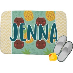 Pineapples and Coconuts Memory Foam Bath Mat - 24"x17" (Personalized)