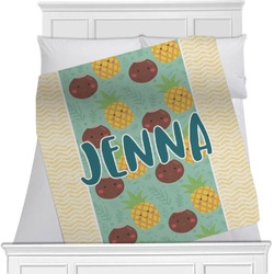 Pineapples and Coconuts Minky Blanket - Twin / Full - 80"x60" - Single Sided (Personalized)