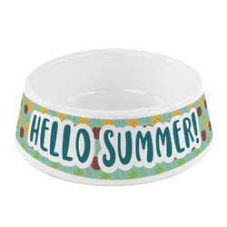 Pineapples and Coconuts Plastic Dog Bowl - Small (Personalized)