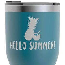 Pineapples and Coconuts RTIC Tumbler - Dark Teal - Laser Engraved - Double-Sided (Personalized)
