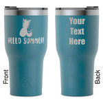 Pineapples and Coconuts RTIC Tumbler - Dark Teal - Laser Engraved - Double-Sided (Personalized)