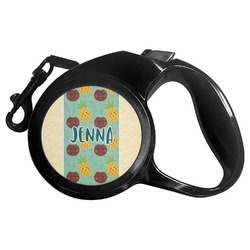 Pineapples and Coconuts Retractable Dog Leash - Small (Personalized)