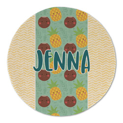 Pineapples and Coconuts Round Linen Placemat (Personalized)