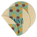 Pineapples and Coconuts Round Linen Placemat - Double Sided - Set of 4 (Personalized)