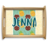 Pineapples and Coconuts Natural Wooden Tray - Large (Personalized)