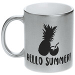 Pineapples and Coconuts Metallic Silver Mug (Personalized)