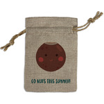 Pineapples and Coconuts Small Burlap Gift Bag - Front (Personalized)