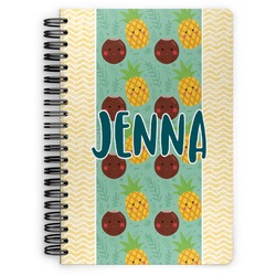 Pineapples and Coconuts Spiral Notebook - 7x10 w/ Name or Text