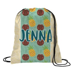 Pineapples and Coconuts Drawstring Backpack - Large (Personalized)