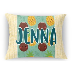 Pineapples and Coconuts Rectangular Throw Pillow Case - 12"x18" (Personalized)