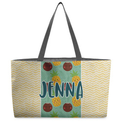 Pineapples and Coconuts Beach Totes Bag - w/ Black Handles (Personalized)