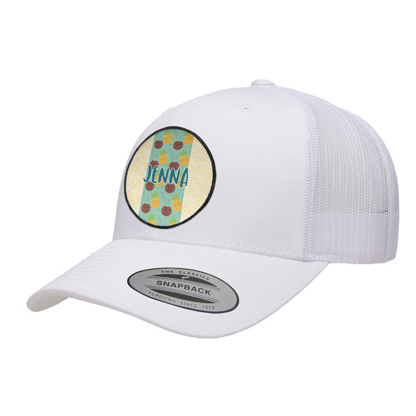 Custom Pineapples and Coconuts Trucker Hat - White (Personalized)