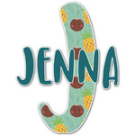 Pineapples and Coconuts Name & Initial Decal - Custom Sized (Personalized)