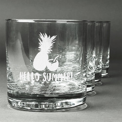 Pineapples and Coconuts Whiskey Glasses (Set of 4) (Personalized)