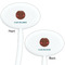 Pineapples and Coconuts White Plastic 7" Stir Stick - Double Sided - Oval - Front & Back