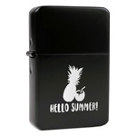 Pineapples and Coconuts Windproof Lighter - Black - Double Sided & Lid Engraved (Personalized)