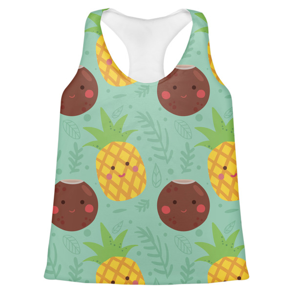 Custom Pineapples and Coconuts Womens Racerback Tank Top