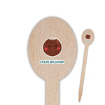 Pineapples and Coconuts Oval Wooden Food Picks (Personalized)