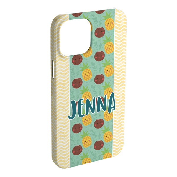 Custom Pineapples and Coconuts iPhone Case - Plastic - iPhone 15 Plus (Personalized)