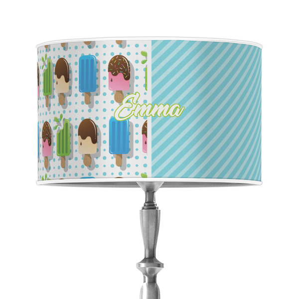 Custom Popsicles and Polka Dots 12" Drum Lamp Shade - Poly-film (Personalized)