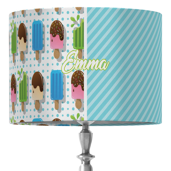 Custom Popsicles and Polka Dots 16" Drum Lamp Shade - Fabric (Personalized)