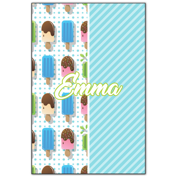 Custom Popsicles and Polka Dots Wood Print - 20x30 (Personalized)