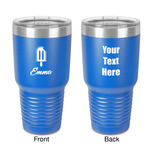 Popsicles and Polka Dots 30 oz Stainless Steel Tumbler - Royal Blue - Double-Sided (Personalized)