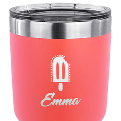 Popsicles and Polka Dots 30 oz Stainless Steel Tumbler - Coral - Double Sided (Personalized)