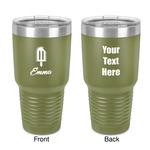 Popsicles and Polka Dots 30 oz Stainless Steel Tumbler - Olive - Double-Sided (Personalized)