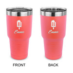Popsicles and Polka Dots 30 oz Stainless Steel Tumbler - Coral - Double Sided (Personalized)