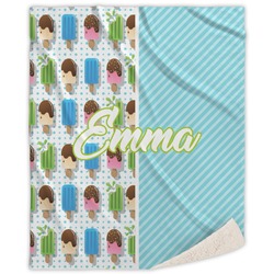 Popsicles and Polka Dots Sherpa Throw Blanket - 50"x60" (Personalized)