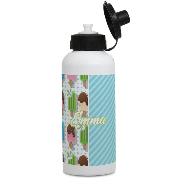 Custom Popsicles and Polka Dots Water Bottles - Aluminum - 20 oz - White (Personalized)