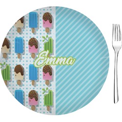 Popsicles and Polka Dots Glass Appetizer / Dessert Plate 8" (Personalized)