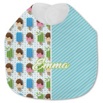 Popsicles and Polka Dots Jersey Knit Baby Bib w/ Name or Text