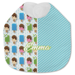 Popsicles and Polka Dots Jersey Knit Baby Bib w/ Name or Text