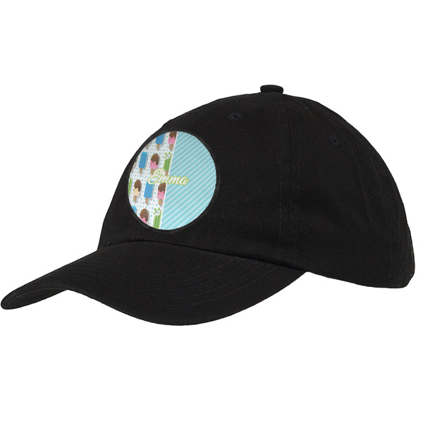 Custom Popsicles and Polka Dots Baseball Cap - Black (Personalized)