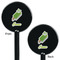 Popsicles and Polka Dots Black Plastic 5.5" Stir Stick - Double Sided - Round - Front & Back