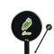 Popsicles and Polka Dots Black Plastic 5.5" Stir Stick - Round - Closeup