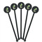 Popsicles and Polka Dots Black Plastic 5.5" Stir Stick - Round - Fan View