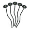 Popsicles and Polka Dots Black Plastic 7" Stir Stick - Oval - Fan