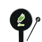 Popsicles and Polka Dots Black Plastic 7" Stir Stick - Round - Closeup